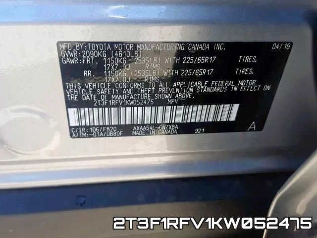 2T3F1RFV1KW052475 фото 2