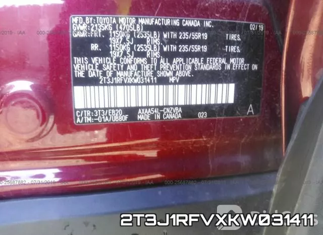 2T3J1RFVXKW031411 фото 10