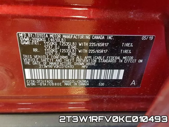2T3W1RFV0KC010493 фото 2