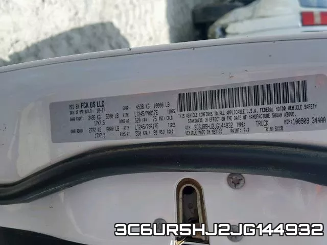 3C6UR5HJ2JG144932 фото 2
