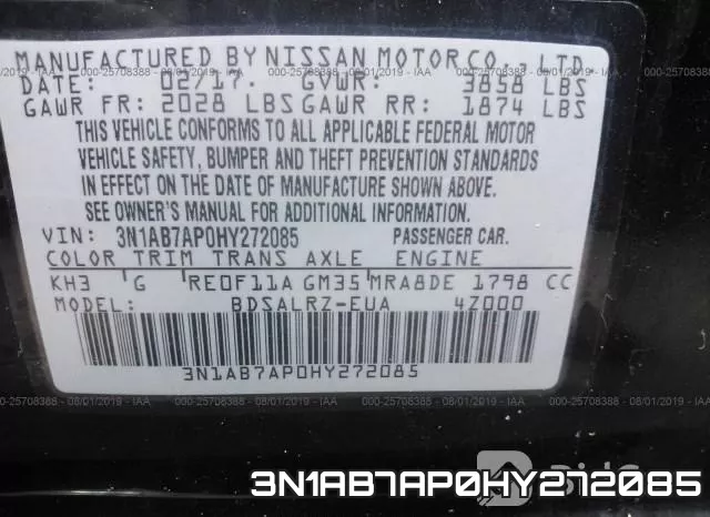 3N1AB7AP0HY272085 фото 10