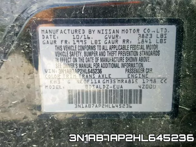 3N1AB7AP2HL645236 фото 2