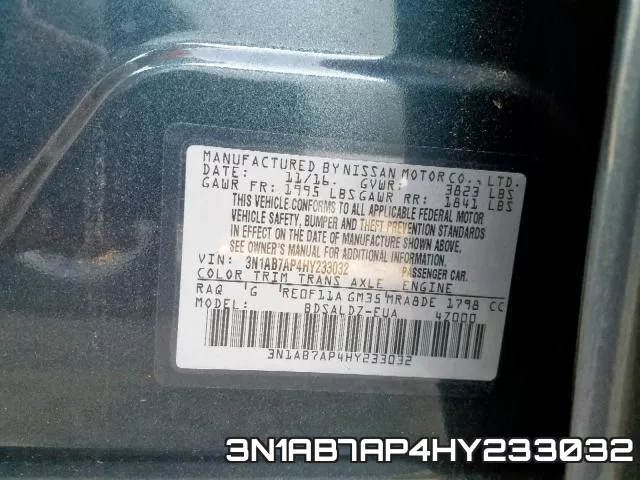 3N1AB7AP4HY233032 фото 2