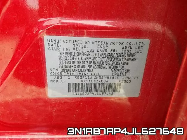 3N1AB7AP4JL627648 фото 2