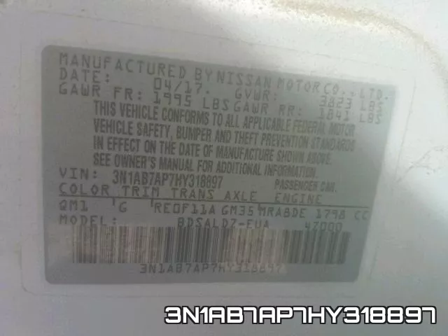 3N1AB7AP7HY318897 фото 2