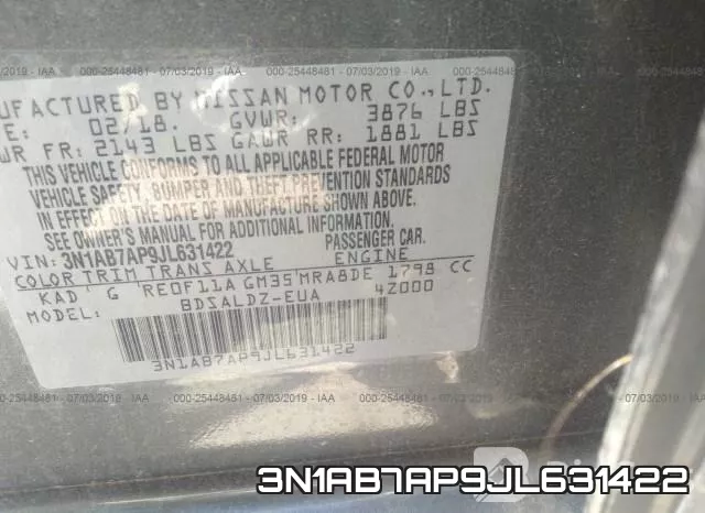 3N1AB7AP9JL631422 фото 10