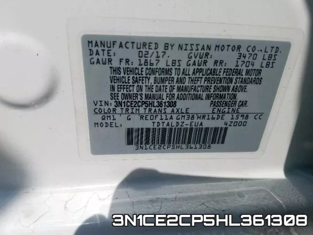 3N1CE2CP5HL361308 фото 2