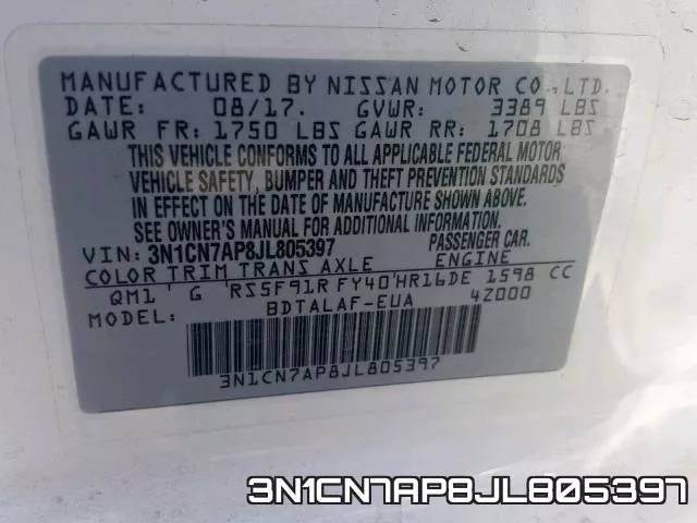 3N1CN7AP8JL805397 фото 2