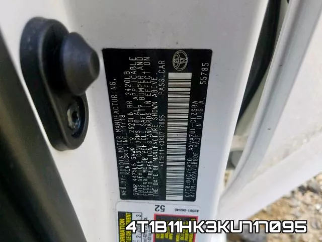 4T1B11HK3KU717095 фото 2
