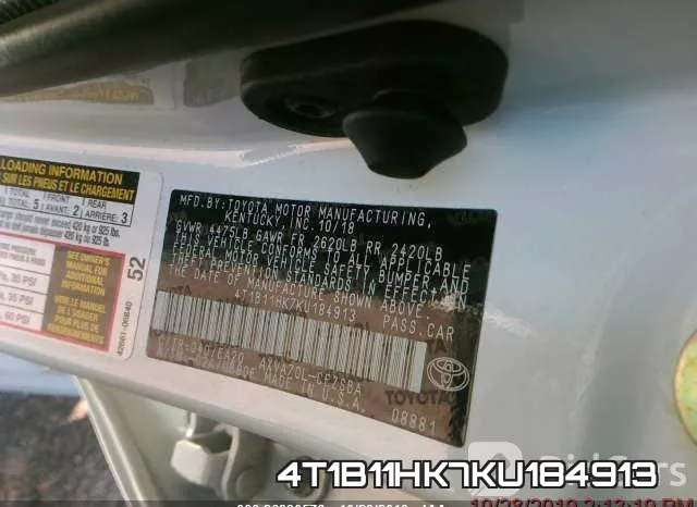 4T1B11HK7KU184913 фото 10