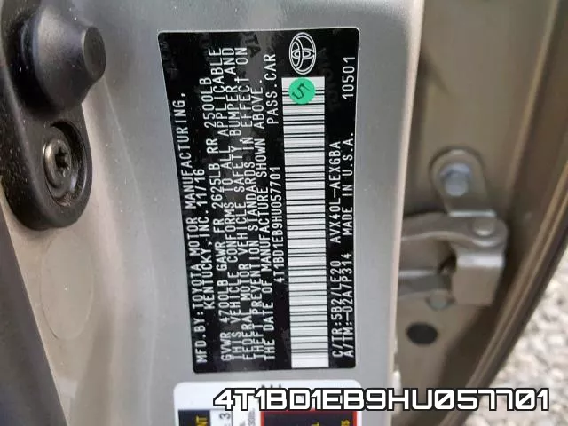 4T1BD1EB9HU057701 фото 2
