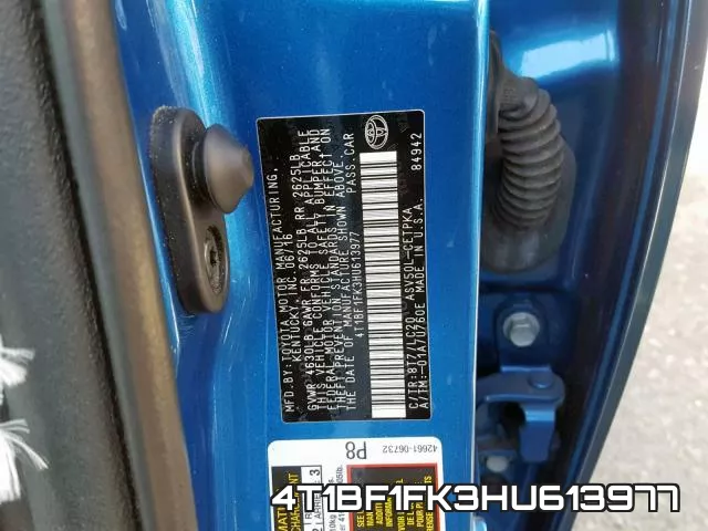 4T1BF1FK3HU613977 фото 2