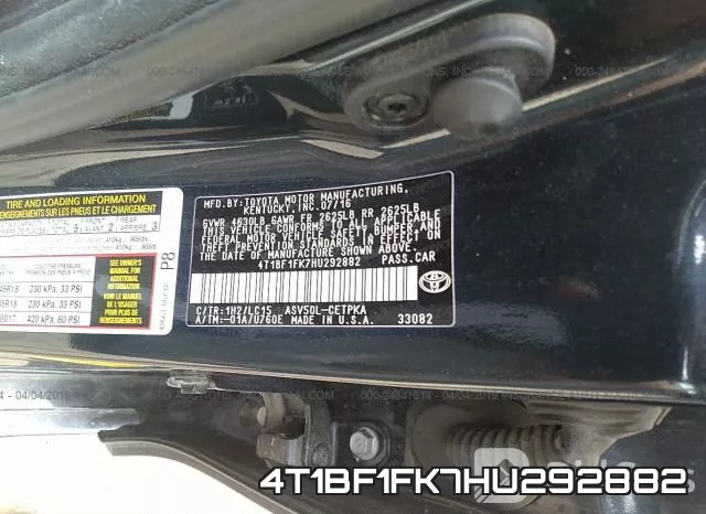4T1BF1FK7HU292882 фото 10