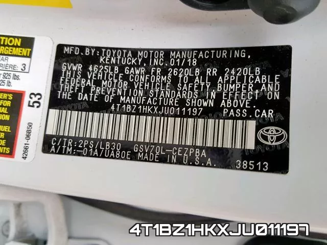 4T1BZ1HKXJU011197 фото 2