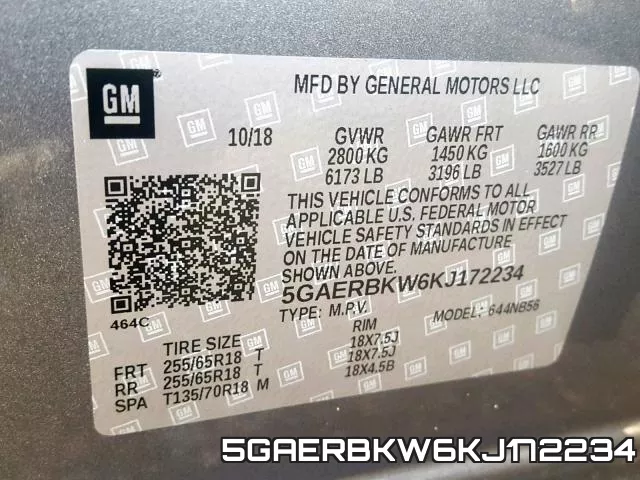 5GAERBKW6KJ172234 фото 2