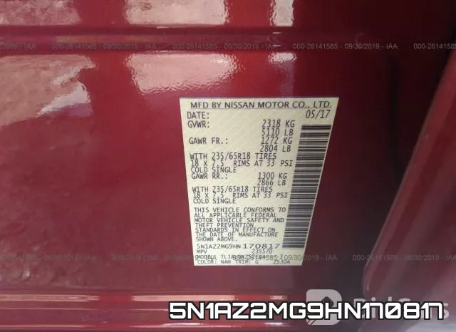 5N1AZ2MG9HN170817 фото 10