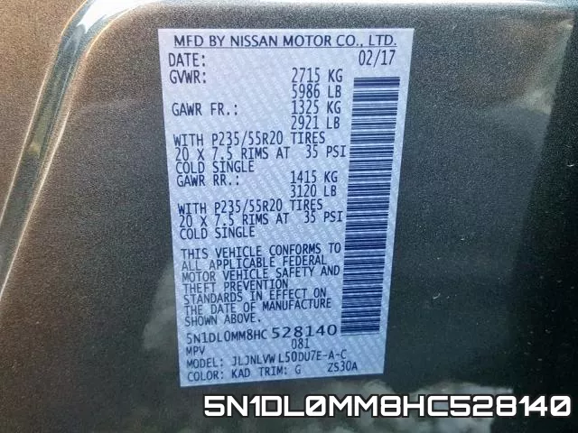 5N1DL0MM8HC528140 фото 2