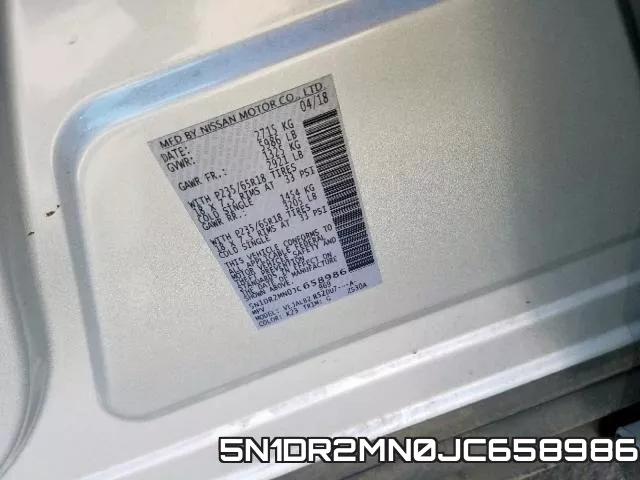 5N1DR2MN0JC658986 фото 2