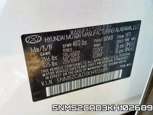 5NMS2CAD3KH102689 фото 2