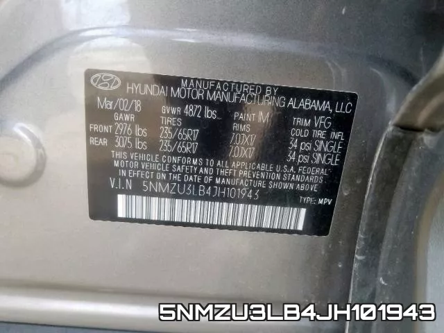 5NMZU3LB4JH101943 фото 2