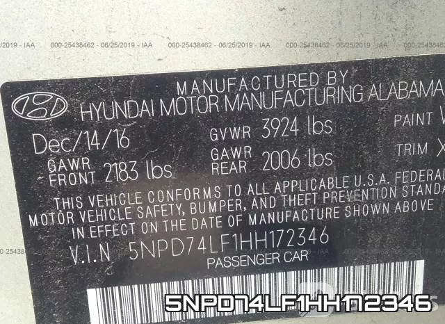 5NPD74LF1HH172346 фото 10