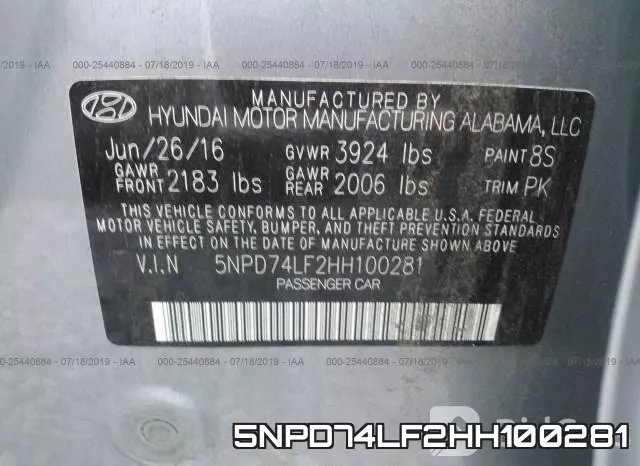 5NPD74LF2HH100281 фото 9