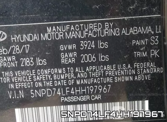 5NPD74LF4HH197967 фото 10