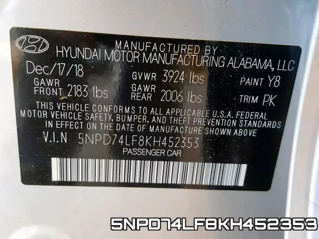 5NPD74LF8KH452353 фото 2