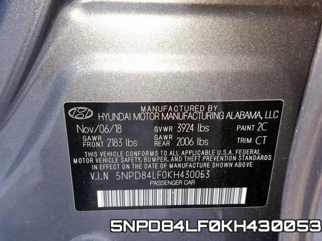 5NPD84LF0KH430053 фото 2
