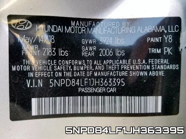5NPD84LF1JH363395 фото 2