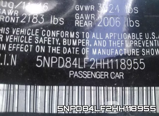 5NPD84LF2HH118955 фото 10