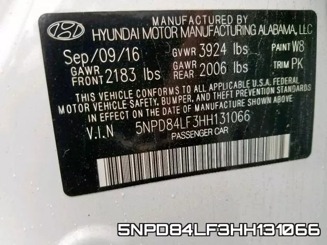 5NPD84LF3HH131066 фото 2
