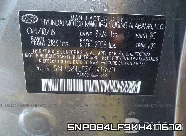 5NPD84LF3KH417670 фото 10