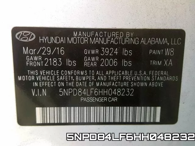 5NPD84LF6HH048232 фото 2