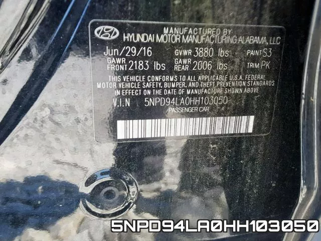 5NPD94LA0HH103050 фото 2