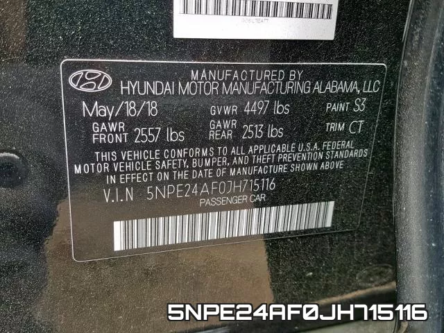 5NPE24AF0JH715116 фото 2