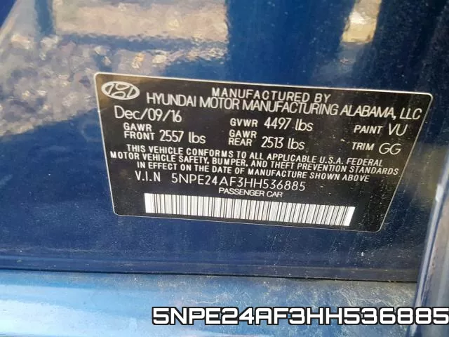 5NPE24AF3HH536885 фото 2