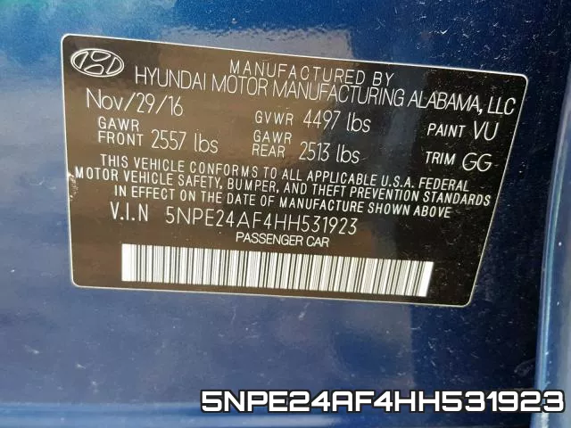 5NPE24AF4HH531923 фото 2