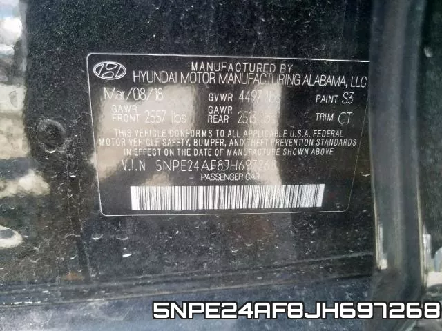 5NPE24AF8JH697268 фото 2