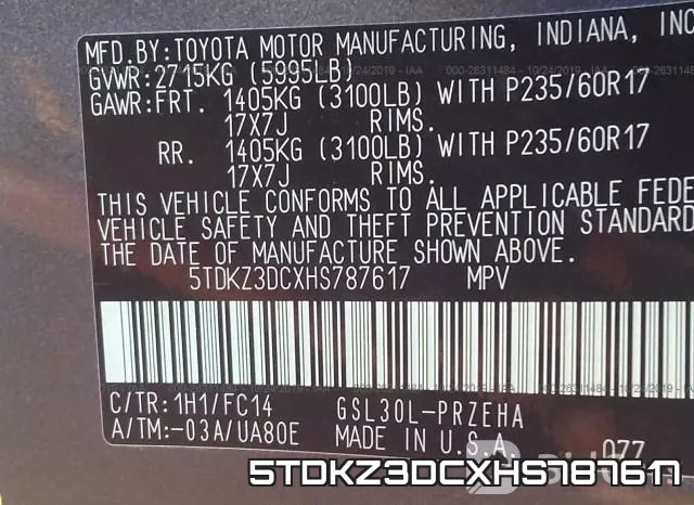 5TDKZ3DCXHS787617 фото 10