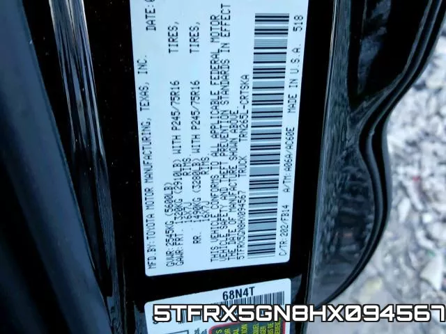 5TFRX5GN8HX094567 фото 2