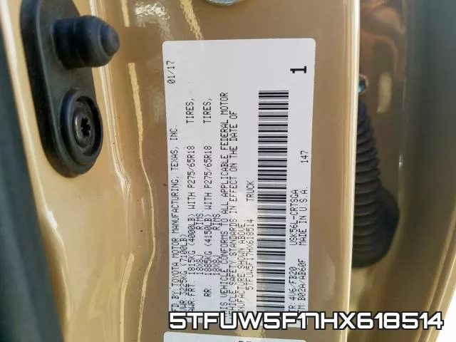 5TFUW5F17HX618514 фото 2