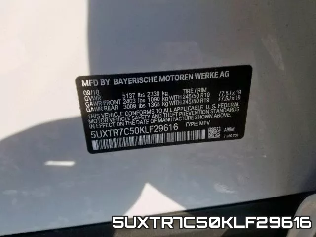 5UXTR7C50KLF29616 фото 2