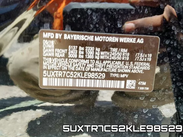 5UXTR7C52KLE98529 фото 2