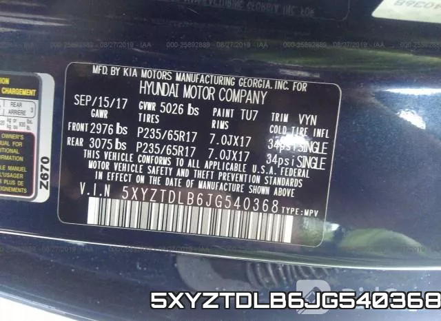 5XYZTDLB6JG540368 фото 10