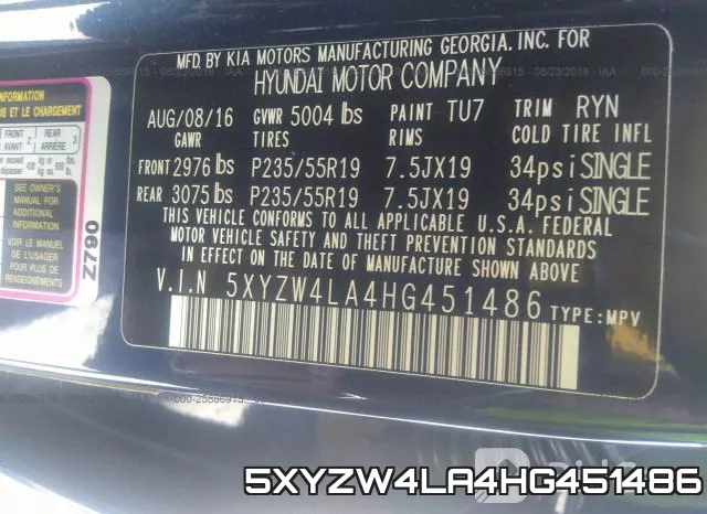 5XYZW4LA4HG451486 фото 10
