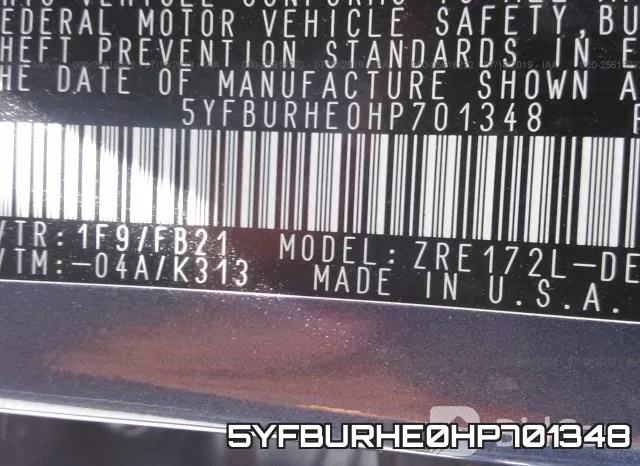 5YFBURHE0HP701348 фото 10