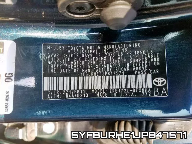 5YFBURHE1JP847571 фото 2