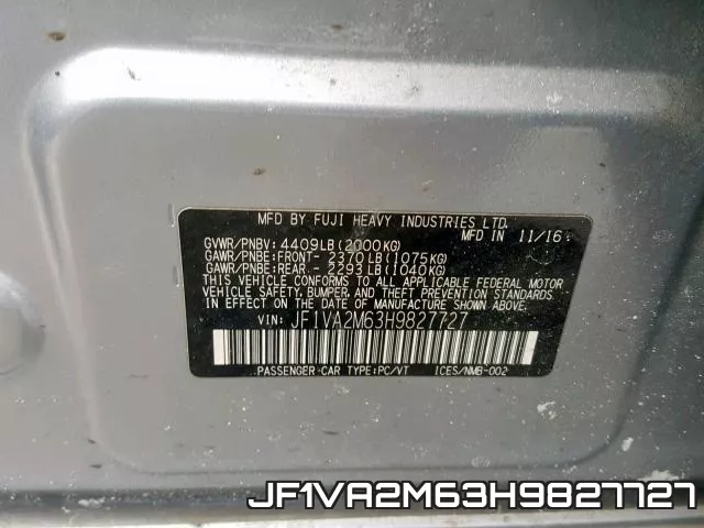 JF1VA2M63H9827727 фото 2