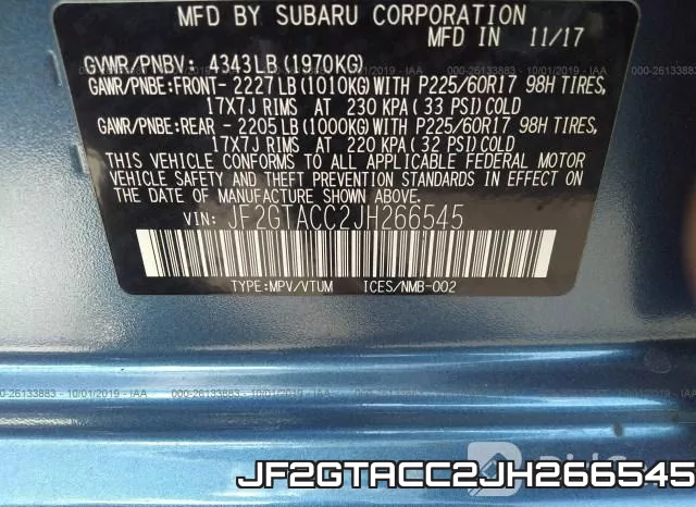 JF2GTACC2JH266545 фото 10